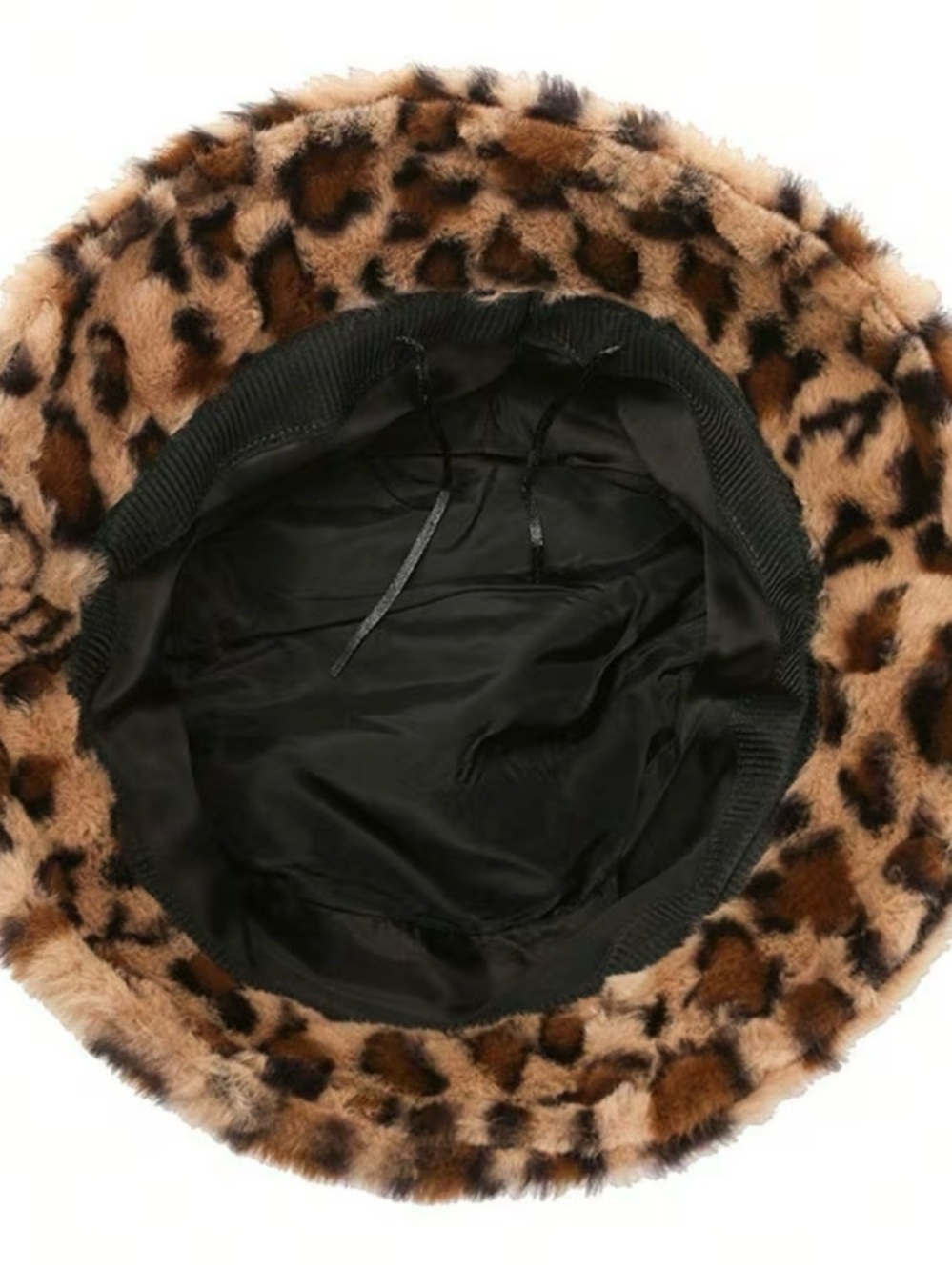 Faux Fur Leopard Print Bucket Hat - Adult Size New Boutique - Picture 3 of 3
